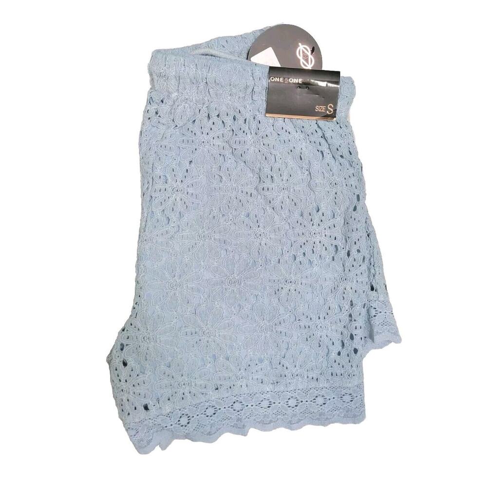Stich Fix One 5 One Women's Blue Fog Lace Lined Shorts Size S NWT